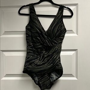 MiracleSuit Stylish Green and Black Kids One Piece